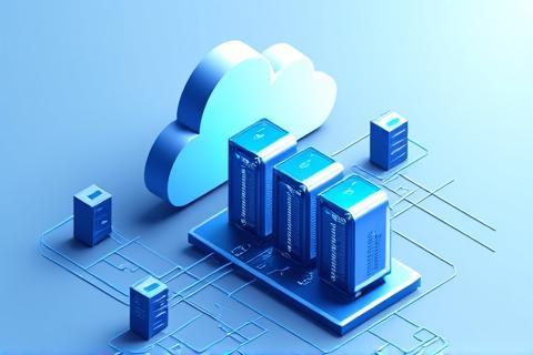An abstract illustration showing connected servers and data nodes, representing cloud infrastructure management.