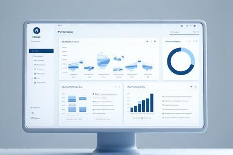 A screenshot or illustration of an integrated business management dashboard, representing ERP solutions.